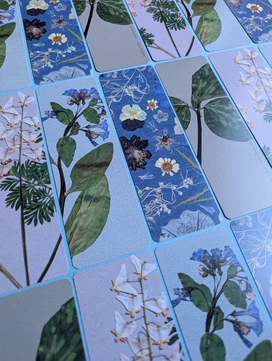 Cool Colors Floral Bookmarks