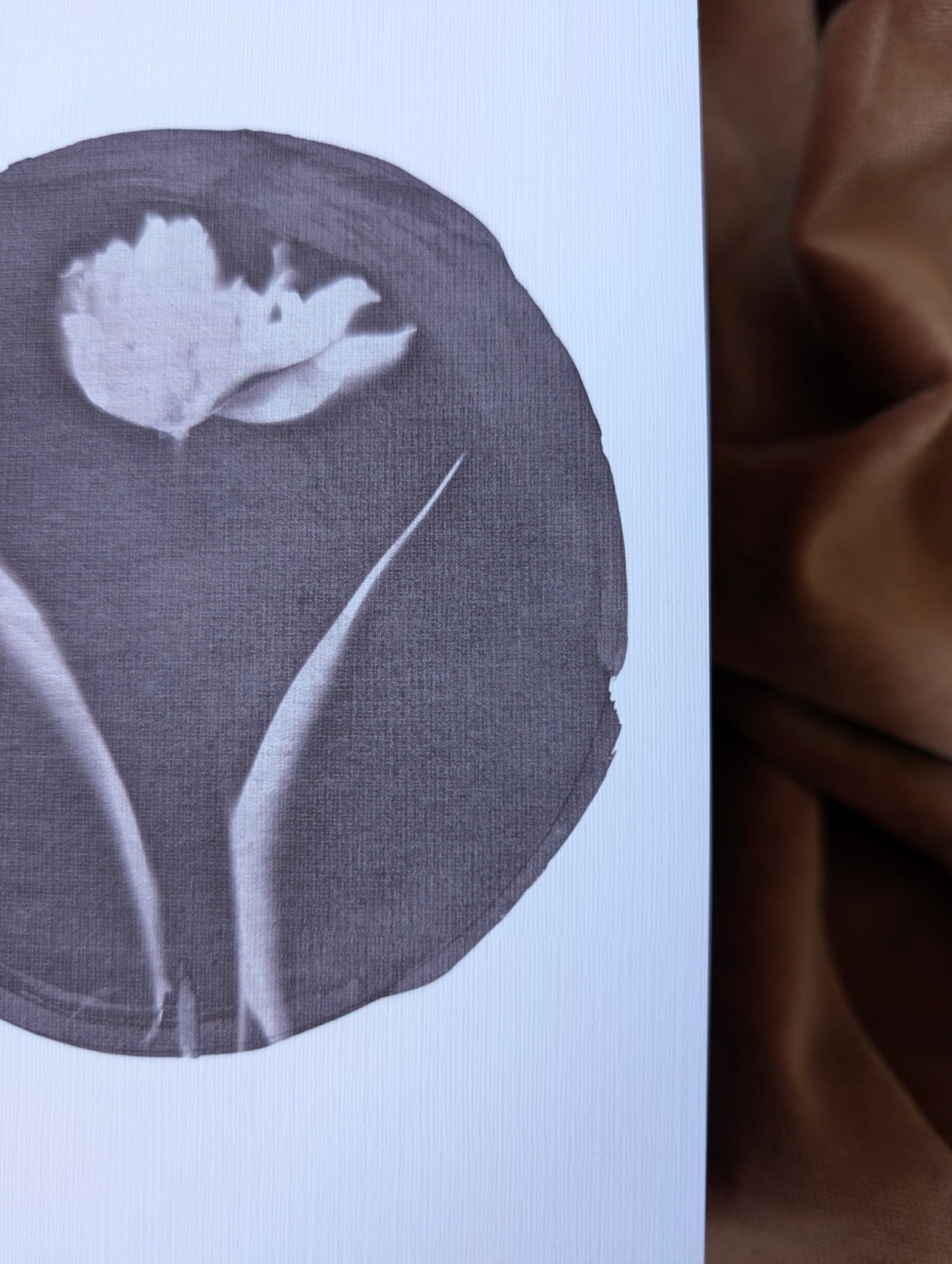 Tea Toned Tulip Cyanotype Printed Card
