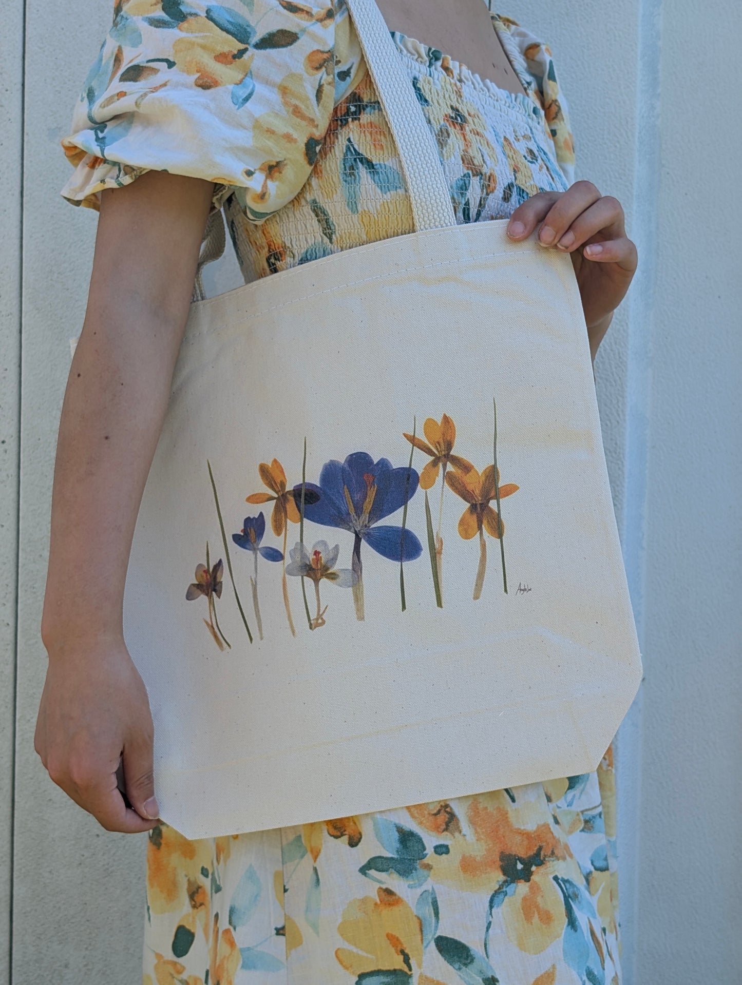 Pressed Flower Tote Bags